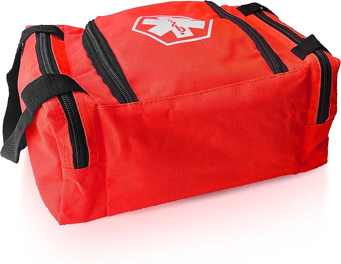 ASA TECHMED First Aid Responder EMS Emergency Medical Trauma Bag EMT, Fire Fighter, Police Officer, Paramedics, Nurse, Red