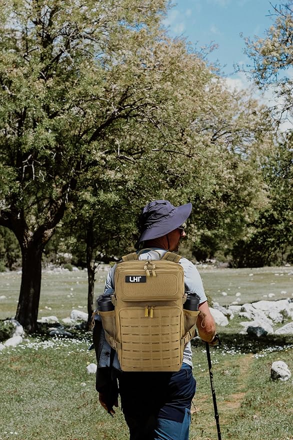 LHI Tactical Military Backpack for Men 25L/45L Large Molle Army Assault Pack 3 Day Hiking Rucksack With Bottle Holder