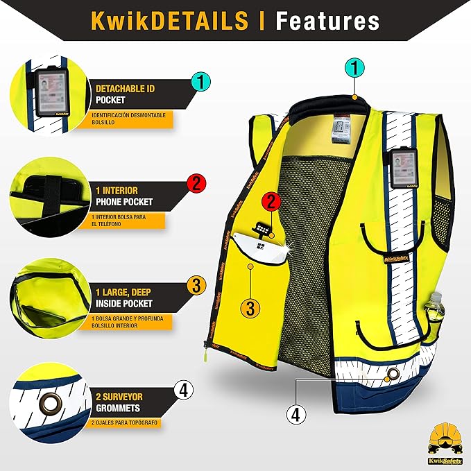 KwikSafety - Charlotte, NC - GODFATHER Safety Vest [CUSHIONED COLLAR + TABLET POCKET] ANSI OSHA