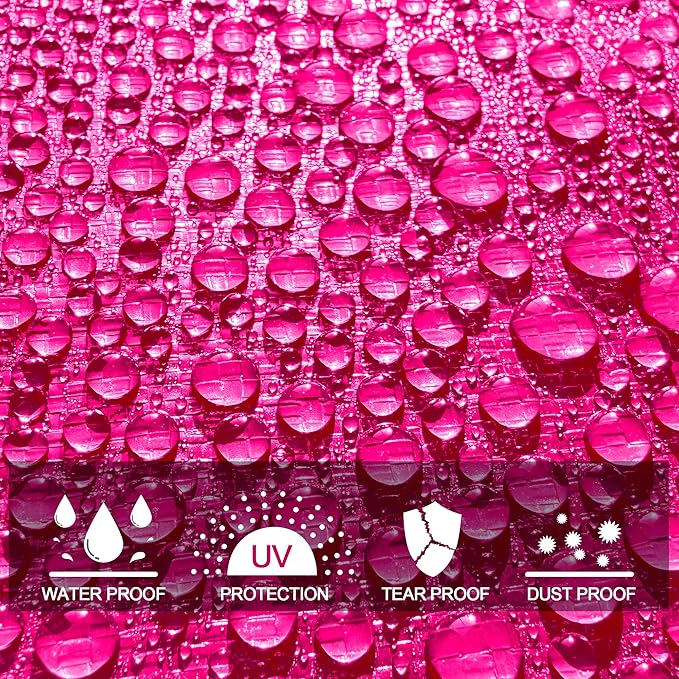 STARPYNG-12 Mil Pink/Silver 20x20 Feet Tarp-Heavy Duty Poly Tarp-Cover,Waterproof, UV Resistant, Weather Resistant, Cover Cars, Boats, Courtyards,Camping