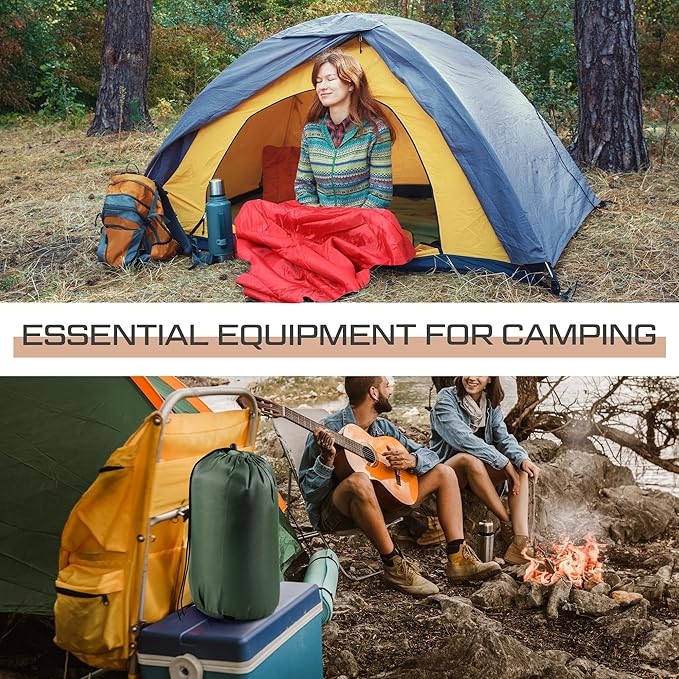 Tranqun 10 Pcs Sleeping Bags Bulk for Adults Sleeping Bag Liner Cold Weather 4 Seasons Camping Gear Equipment Lightweight Waterproof for Homeless Charity Hiking Travel, 5 Color