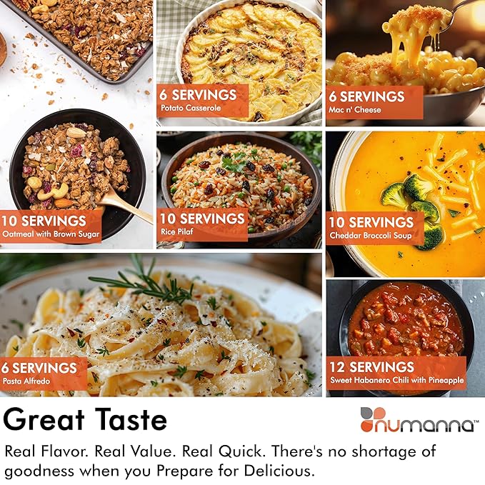 Numanna Family Pack Emergency Food Storage Bucket – 144 Servings, 20 lbs | 1-Month Survival Meal Kit for Long-Term Preparedness | Non-GMO Freeze-Dried Meals in Resealable Pouches | Healthy, Nutritious Everyday Food Supply | 25+ Year Shelf Life | Made i...
