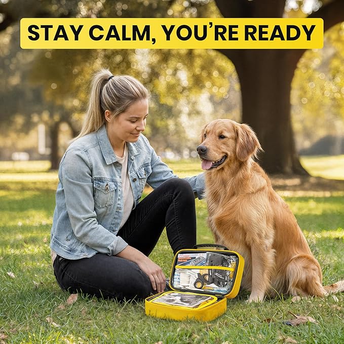 Dog First Aid Kit – 27 Essential Items Pet Emergency Kit Accessories for Car, Travel, Hunting, Hiking & Camping Gear with Mini Pouch for Home, Office & Outdoor Adventures