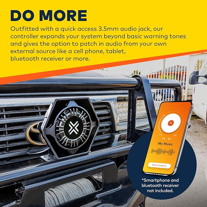 LAMPHUS ThunderWave 100W Emergency Police Siren Speaker Kit [Remote Control][2x15A Aux Light Switch][Hands-Free Air Horn][Radio Broadcast] 12V Warning PA System for Emergency Vehicle Pickup Truck UTV