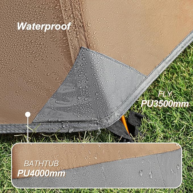 camppal 1 Person Tent for Camping Hiking Mountain Hunting Backpacking Tents 4 Season Resistance to Windproof Rainproof and Waterproof