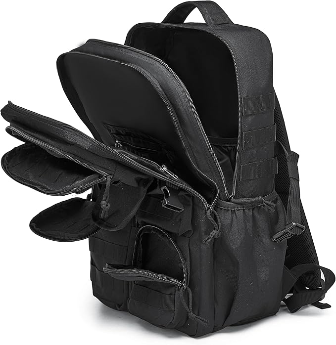 Wotony Tactical Backpack - Military waterproof backpack with multiple pockets and tactical gear for the outdoors (Black, 35L)