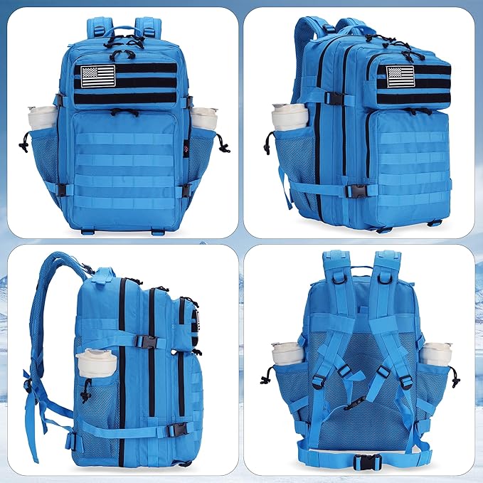 45L Tactical Assault Backpack 3 day assault pack with Molle Waterproof backpack Rucksack for Tactical Backpacks (Dark Blue)
