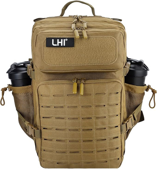 LHI Tactical Military Backpack for Men 25L/45L Large Molle Army Assault Pack 3 Day Hiking Rucksack With Bottle Holder