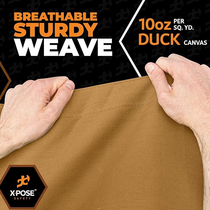 Xpose Safety Canvas Tarp - 10oz Tan Canvas Tarps Heavy Duty Water Resistant with Brass Grommets- Multipurpose Outdoor Tarpaulin for Camping, Canopy, Trailer, Equipment Cover 10' x 14'