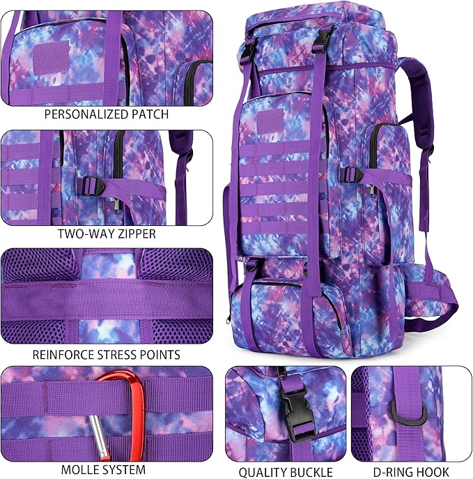 Hiking Backpack for Men 70L/100L Camping Backpack Military Rucksack Molle 3 Days Assault Pack for Climbing