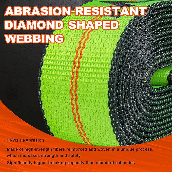 2" x 10'Car Hauler Straps,4Pack,Wheel Strap with Swivel J Hook Idler,Ratchet,Tire Tie Down Straps with 3 Rubber Blocks Use for Car, Truck, ATV, Heavy Duty Vehicle Trailer Tie Down Kit