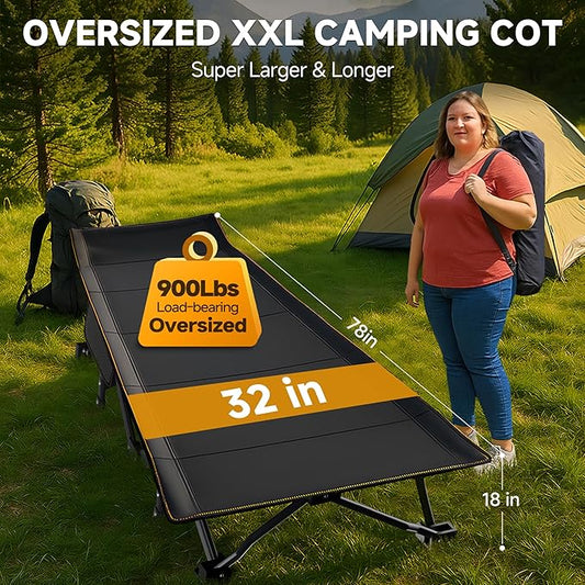 ABORON Heavy-Duty Folding Guest Bed for Adults, 500lb Capacity, Portable Extra Cot with 1209D Double Layer, Ideal for Indoor Guest Stays & Temporary Home Use