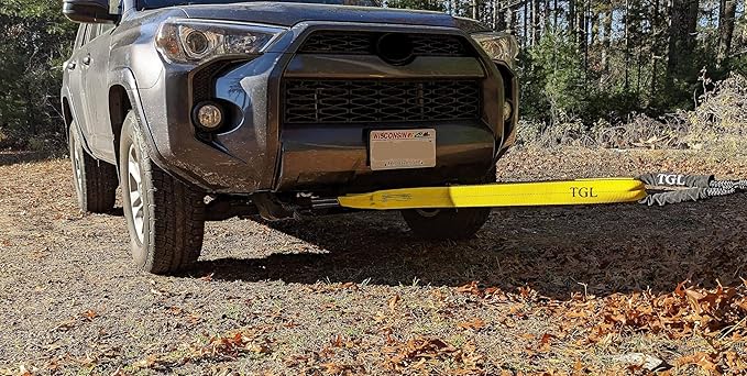 TGL 3 inch, 8 Foot Tree Saver Strap, Recovery Short Tow Strap with Loops, Winch Extension. 30,000 lbs MBS. Truck, UTV, ATV - Compatible with Jeep Accessories, Ford, Toyota