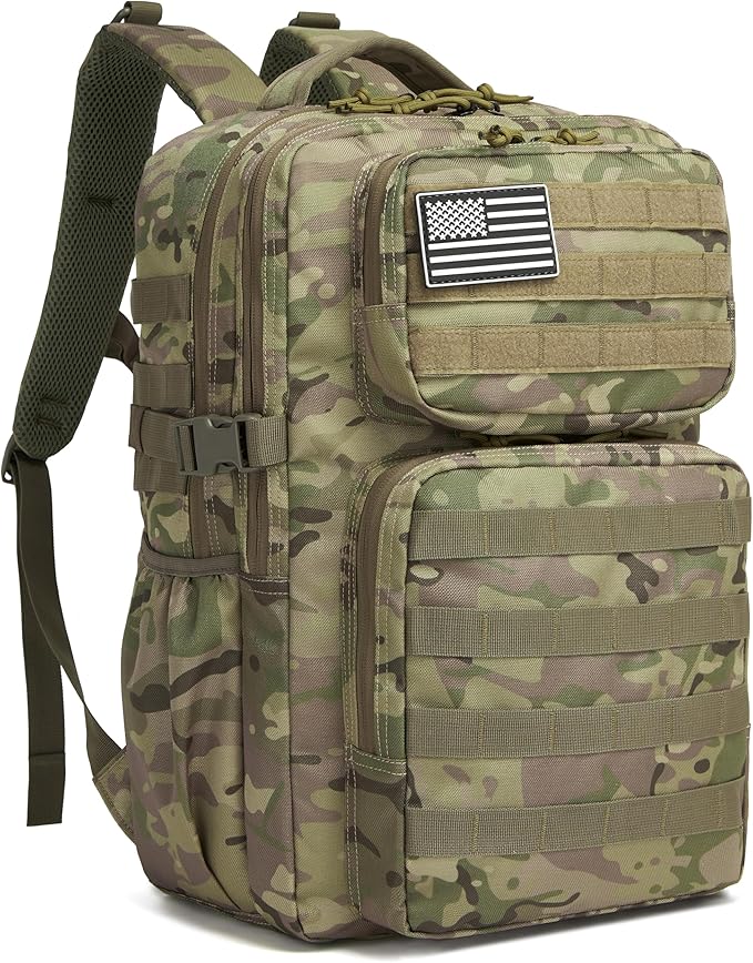 Wotony Military Tactical Backpack for Men Waterproof Daypack 3 Day Assault Pack Molle Bag with Water Bottle Holder