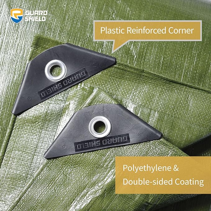 GUARD SHIELD Tarp Green Tarps Heavy Duty Waterproof 16x20 Feet Extra Large Outdoor Tarp Cover 12mil