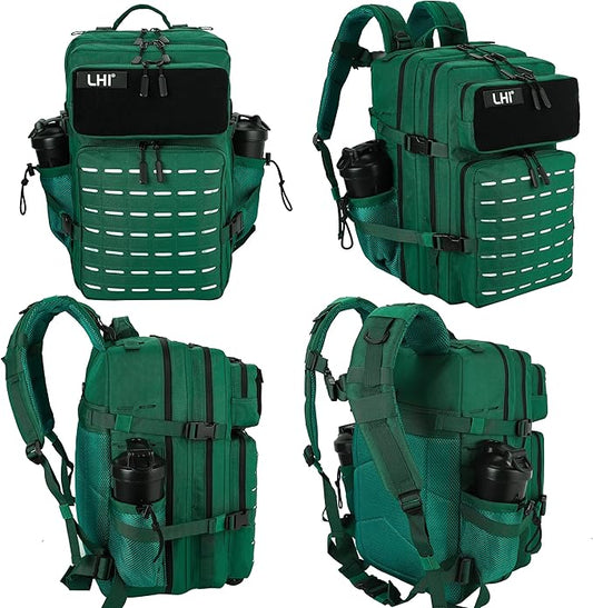 LHI Tactical Military Backpack for Men 25L/45L Large Molle Army Assault Pack 3 Day Hiking Rucksack With Bottle Holder