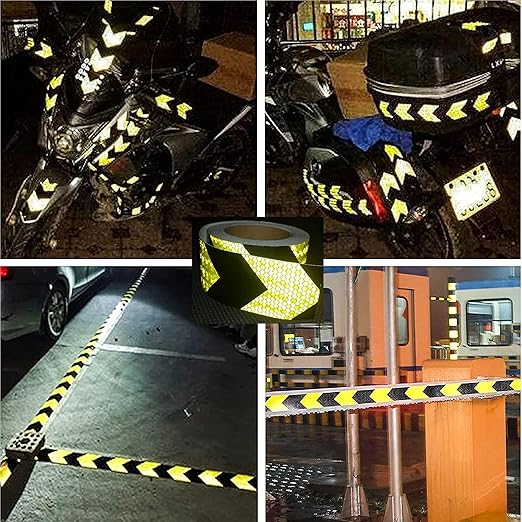 Reflective Tape 6 inch X 10 feet, Outdoor Waterproof Hazard Conspicuity Safety Warning Industrial Marking Tape