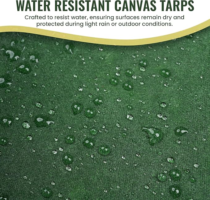 REDIBLUE 6 x 8 ft Heavy Duty Canvas Tarp, Multi Purpose Use for Camping, Tent Canopy, Outdoor, Rustproof Grommets, Durable, Water Resistant, Cotton 17oz - Olive Drab
