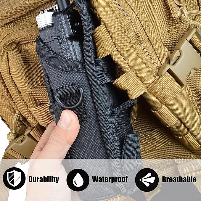 TWAYRDIO Molle Radio Pouch, Universal Radio Holster Holder, Two Way Radio Case for Baofeng Kenwood Motorola Yaesu Icom Handhelds HT Walkie Talkies