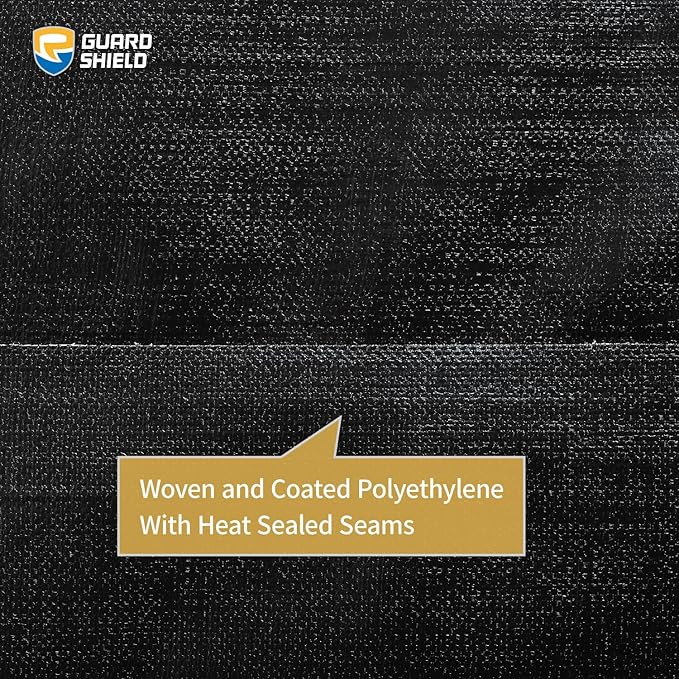 GUARD SHIELD Super Heavy Duty Black/Silver Ploy Tarp Cover 16x16 Feet Waterproof Tarps 16mil Thick UV and Tear Resistant Tarpualin