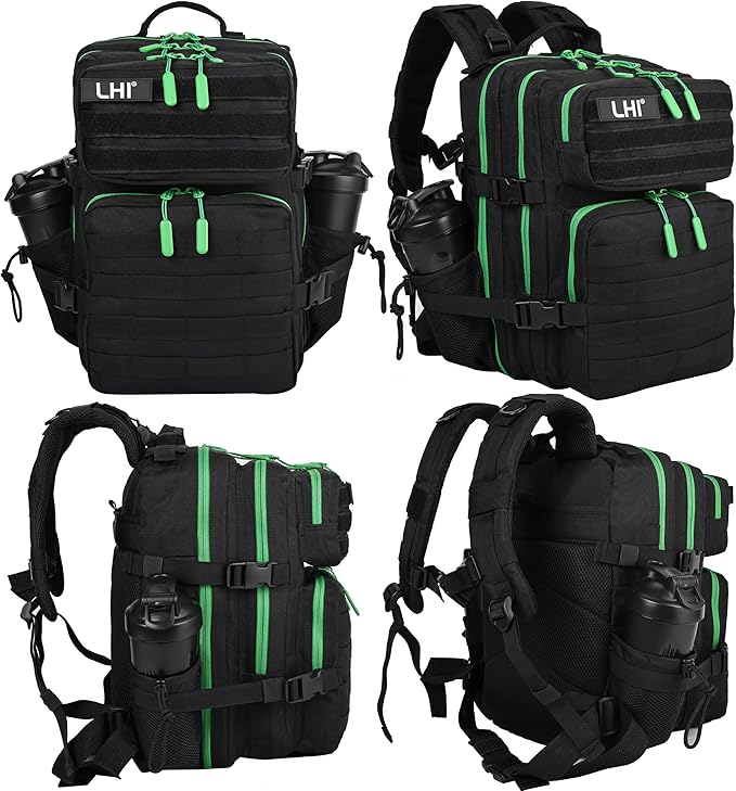 LHI Tactical Military Backpack for Men and Women 25L/35L Army Assault Pack Bag Small Rucksack with Bottle Holder