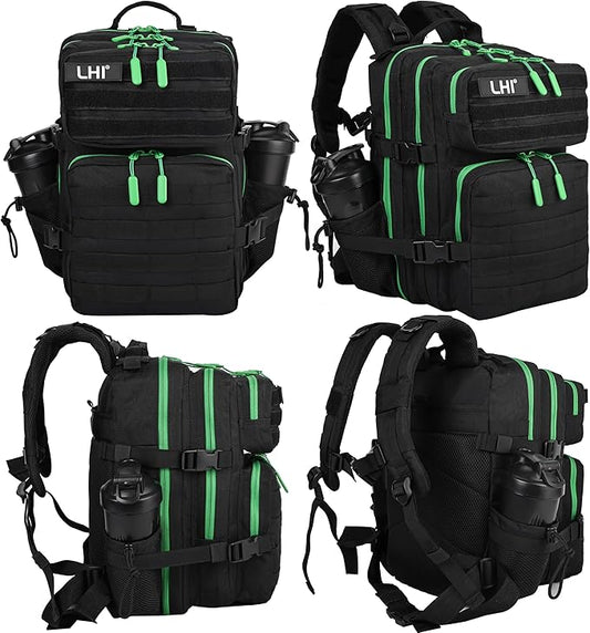 LHI Tactical Military Backpack for Men and Women 25L/35L Army Assault Pack Bag Small Rucksack with Bottle Holder