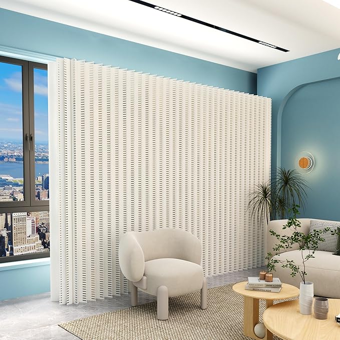 Foldable Room Divider Privacy Screens Movable Temporary Wall Space Partition, 5.25~9.19 FT Tall, 6.56~16.4 FT Width, Choice of Various Sizes and Styles