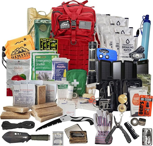 Bug Out Bag - Premium Bugout Backpack Pre-Packed Survival Kit - Ultimate 72 Hour Backpack Survival Kit - Comprehensive Survival Items - Go Bag Emergency