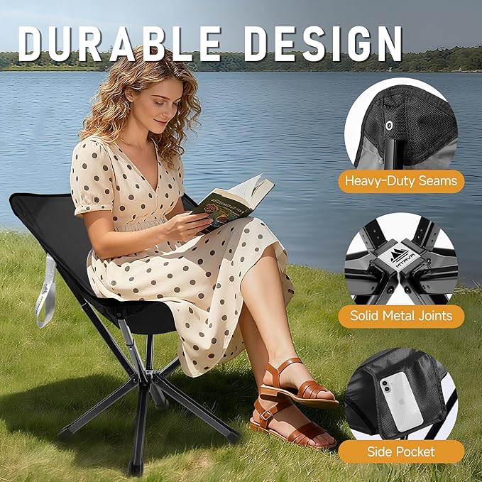 Ultra-Lightweight Backpacking Chair — Compact Folding Design, Quick-Deploy Telescopic Frame, Stable Aluminum Construction, Portable Camp Chair for Hiking, Travel & Backpacking