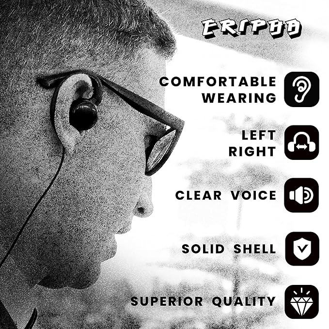 CP100d CP200 Radio Earpiece Compatible with Motorola BPR40 CLS 1110 1410 VL50 RDM2070D DLR1020 Walkie Talkie 2 Pin [C-Ring] Two Way Radio Surveillance Headset with PTT Mic (2 Packs)
