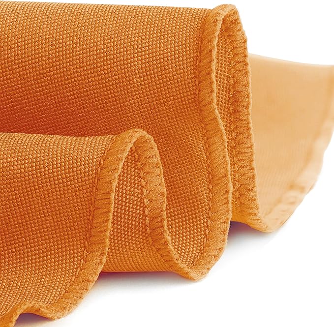 Gee Di Moda Round Tablecloth - 132 Inch Orange Round Table Cloth for 72 to 96 Inch Round Tables - Heavy Duty Washable Fabric - for Buffet Table, Holiday Party, Dinner, Wedding & Baby Shower