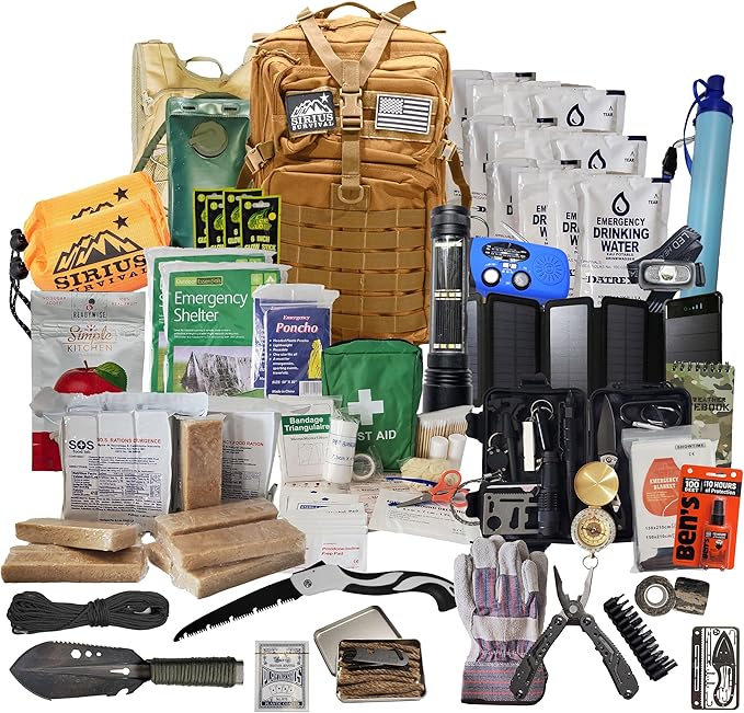 Bug Out Bag - Premium Bugout Backpack Pre-Packed Survival Kit - Ultimate 72 Hour Backpack Survival Kit - Comprehensive Survival Items - Go Bag Emergency