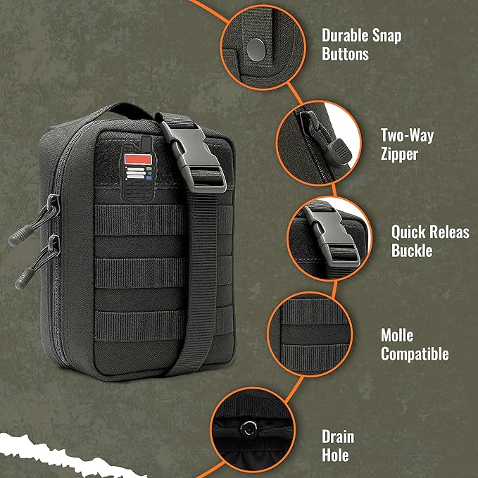Ham Radio Go Bag with Tear-Away Hook and Loop Back - Molle Compatible, Multi-Pocket Design for Radios, Cables, and Gear - Great for Radio Bugout Bag and Survival Kit