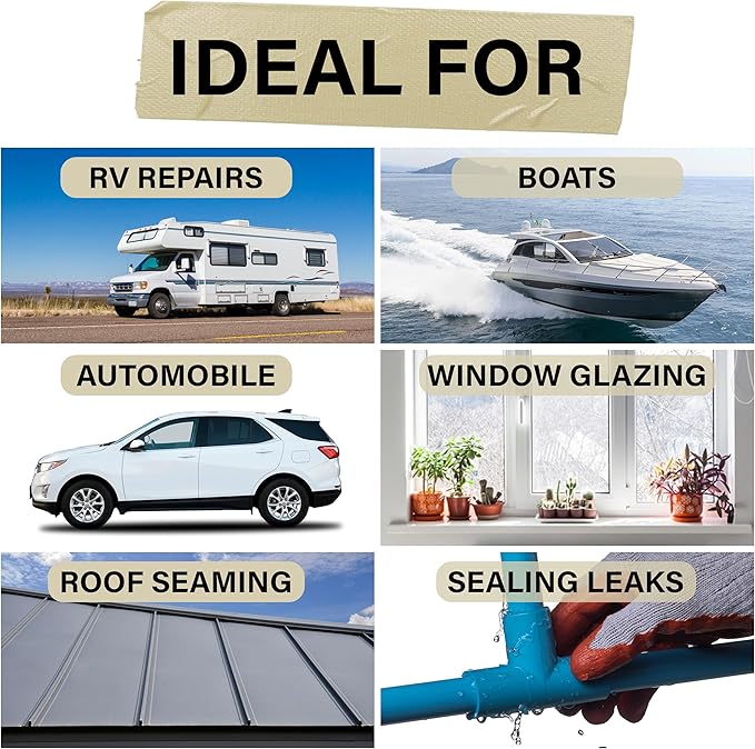 ELK Butyl Seal Tape - 1 Inch x 50 Feet - Weather Resistant, Strong & Durable - Ideal for Crawl Space, Windows, RVs, Boats, Automotive and Roof Repair