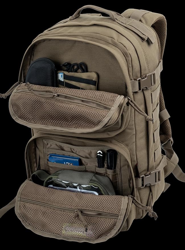 Tactical Backpack Military Survival Pack EDC Daypack Bag MOLLE for Camping Hiking Hunting Bugout Travel 25L