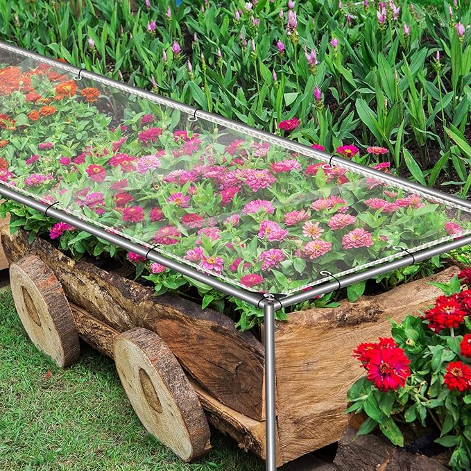 Clear Tarps Heavy Duty Waterproof, 15Mil Transparent PVC Vinyl Tarpaulin with Grommets, Ropes, Reinforced Edge, Tear-Resistant, Anti-UV for Greenhouse, Patio, Garden, Porch, Pavilion, Outdoor