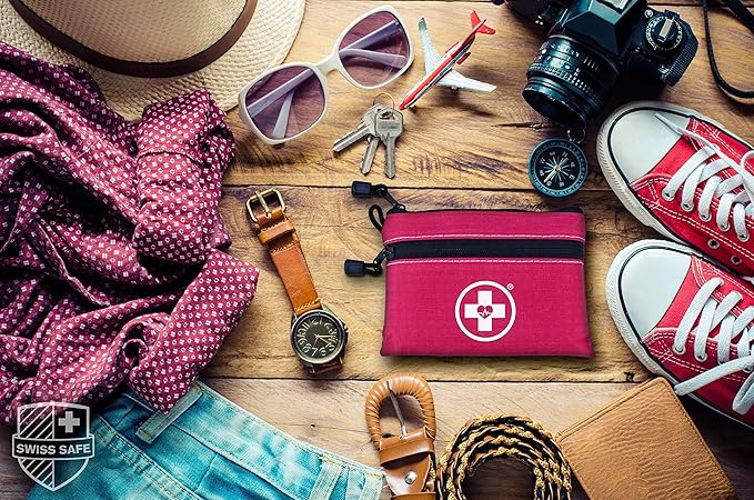 Swiss Safe Kids First Aid Kit for Kids 64 Pieces - for Travel, Home & Car Emergency Kit, Baby & Toddler First Aid, Small Portable Kit, 2 Pack