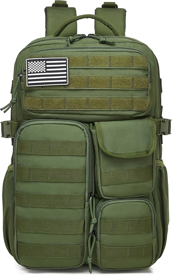Wotony Tactical Backpack - Military waterproof backpack with multiple pockets and tactical gear for the outdoors (army green, 25L)