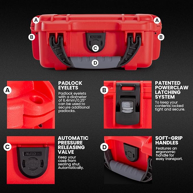 Nanuk Outdoor Series 903 Waterproof First Aid Case, Red