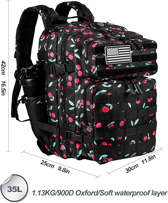 LHI Tactical Military Backpack for Men and Women 25L/35L Army Assault Pack Bag Small Rucksack with Bottle Holder
