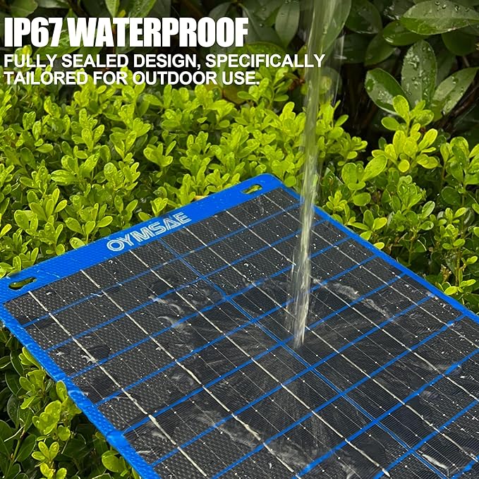 OYMSAE 15W 12V Solar Trickle Charger Maintainer, Waterproof Portable Solar Panel Battery Charger Kit with Cigarette Lighter Plug & Alligator Clips for Car, RV, Truck, Boat, Motorcycle, Marine