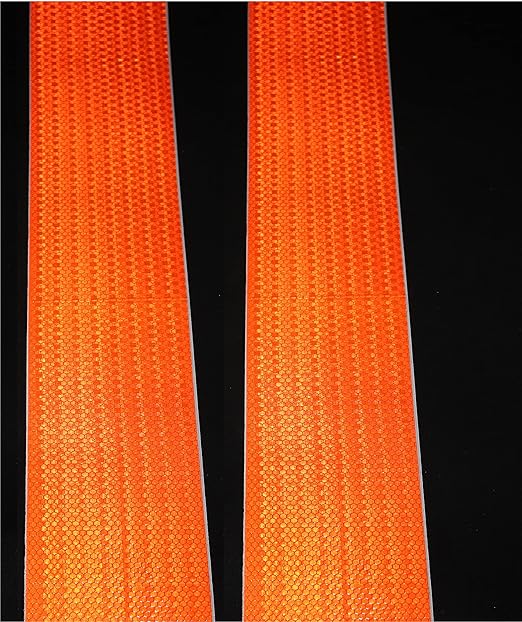 Orange Reflective Tape Outdoor Waterproof 4 inch Wide, High Visibility Industrial Marking Tape, Safety Adhesive Stickers (68 feet,3 Rolls)
