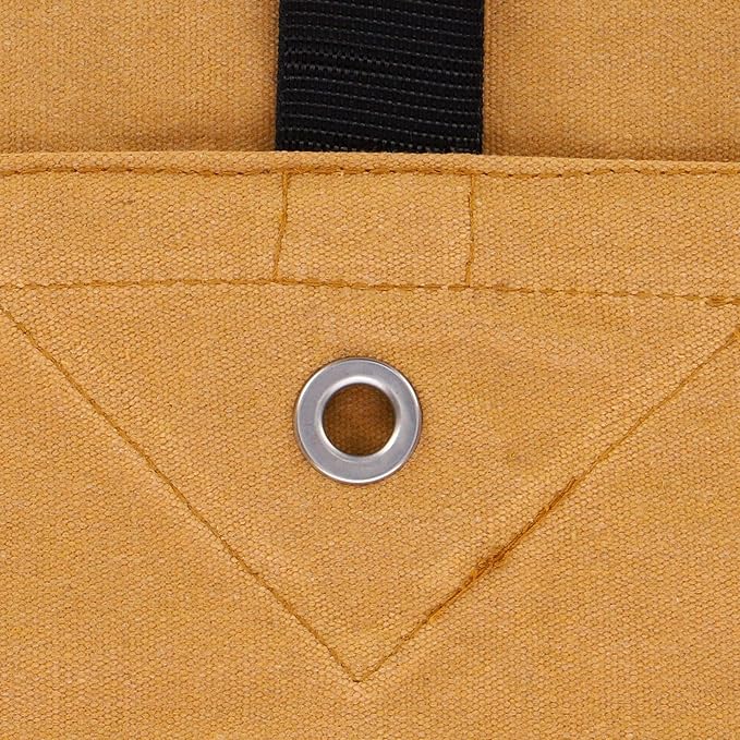 WHITEDUCK Canvas Tarp 18 oz. Heavy Duty Waterproof UV Resistant, Rustproof Grommets, Industrial & Commercial Use Cloth Tarp (Cut Size: 8'x10', Finished Size: 7'6"x9'6", Tan)