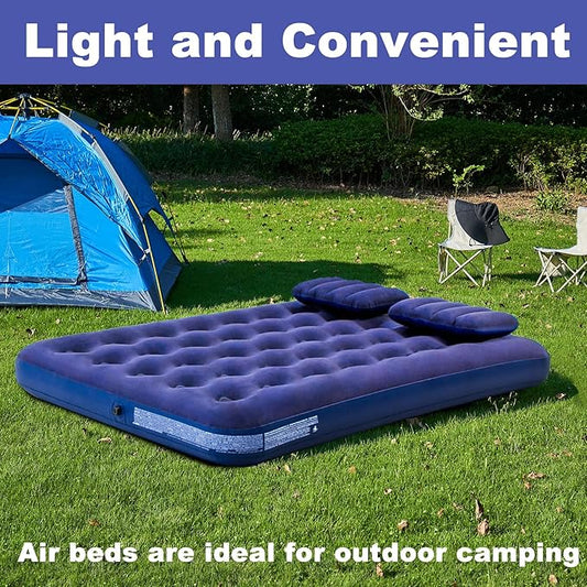 DIMAR GARDEN Full Size Camping Air Mattress Inflatable Bed with Pillow,Include Hand Pump