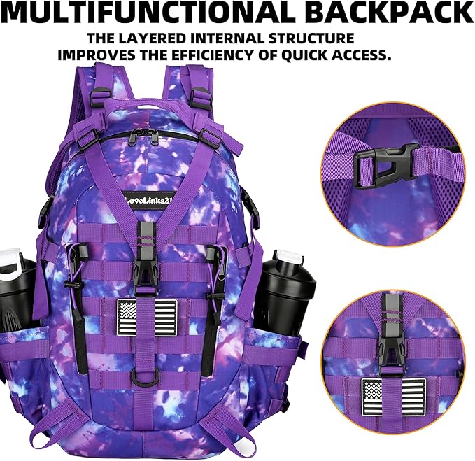 25L Tactical Backpack Hiking Daypacks Outdoor Military Molle Bag EDC Rucksack Motorcycle Backpack for Camping