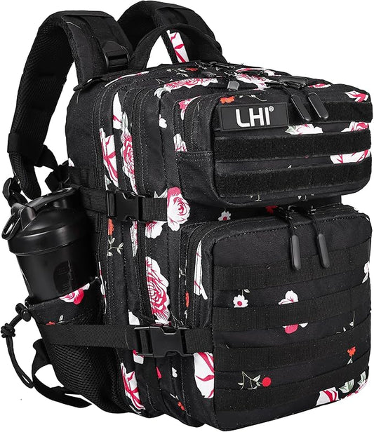 LHI Tactical Military Backpack for Men and Women 25L/35L Army Assault Pack Bag Small Rucksack with Bottle Holder