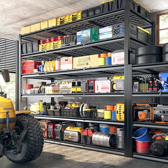 REIBII 60" W Garage Shelving, 3000LBS Storage Shelves, 6 Tier Heavy Duty Shelving, Adjustable Metal Shelving Units and Storage Rack for Warehouse, Pantry, Basement, 60" W x 84" Hx 24" D, 3 Pack