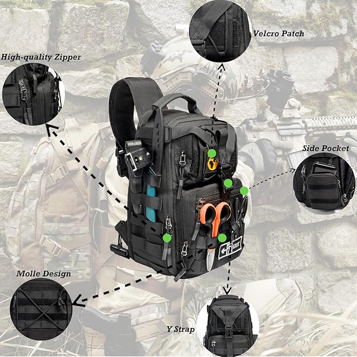NICGID Tactical Military Backpack Daypack Molle Army Assault Pack Bug Out Bag Travel Fishing Hiking Trekking Rucksack