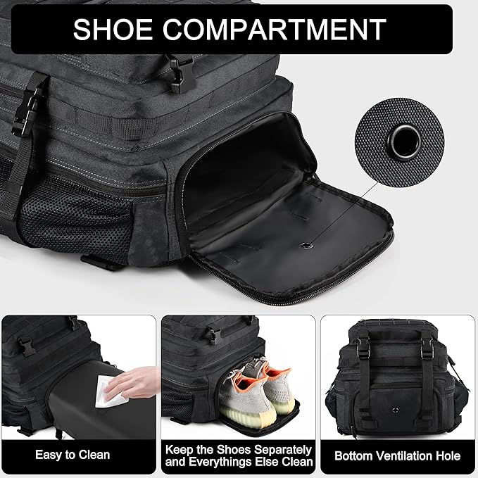 LHI Tactical Military Backpack for Men and Women 25L/35L Army Assault Pack Bag Small Rucksack with Bottle Holder