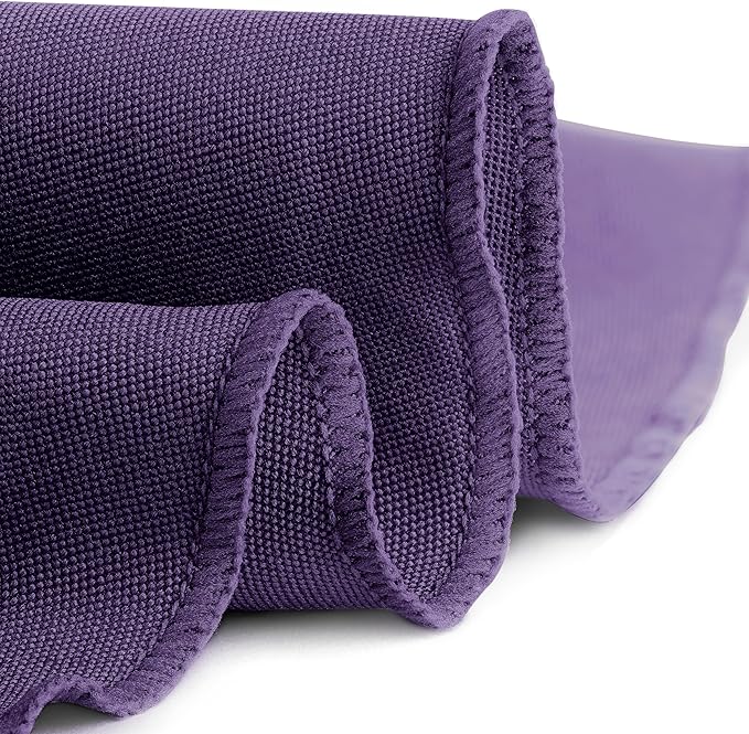 Gee Di Moda Round Tablecloth - 132 Inch Purple Round Table Cloth for 72 to 96 Inch Round Tables - Heavy Duty Washable Fabric - for Buffet Table, Holiday Party, Dinner, Wedding & Baby Shower